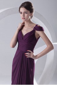 Chiffon V Neckline A Line Dress