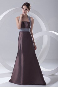 Taffeta Strapless A Line Floor Length Dress with Sash