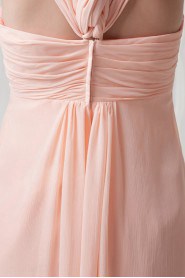 Chiffon Square Column Floor Length Dress with Sequins