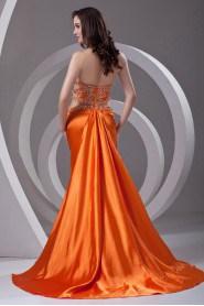 Satin Column Dress with Sequins