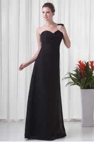 Chiffon Sweetheart A Line Dress with Crisscross Ruched Bodice