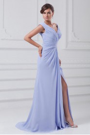 Chiffon V-Neck Column Dress