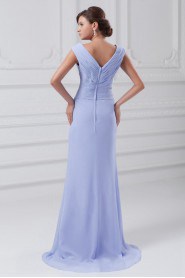 Chiffon V-Neck Column Dress