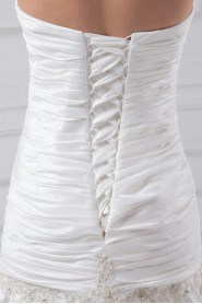 Taffeta Sweetheart Sheath Dress with Gathered Ruched Bodice