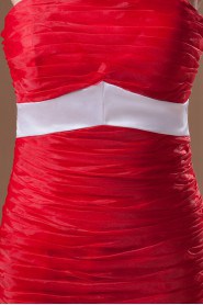 Organza Strapless Sheath Dress with Directionally Ruched Bodice