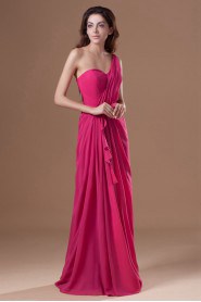 Chiffon One Shoulder Column Dress