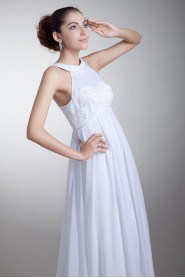 Chiffon Jewel Empire Gown with Embroidery
