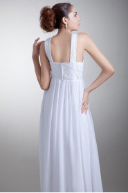 Chiffon Jewel Empire Gown with Embroidery