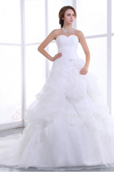 Organza Satin Sweetheart A-Line Dress