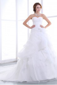 Organza Satin Sweetheart A-Line Dress