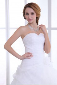 Organza Satin Sweetheart A-Line Dress