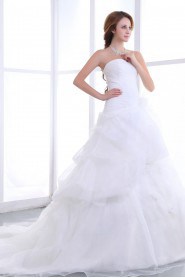 Organza Satin Sweetheart A-Line Dress