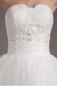 Satin and Organza Sweetheart Ankle-length Ball Gown