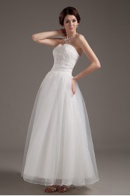 Satin and Organza Sweetheart Ankle-length Ball Gown