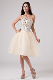 Yarn Sweetheart Short Ball Gown with Embroidery