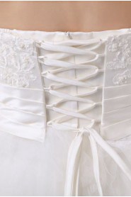 Yarn Strapless Short A-line Dress with Embroidery 
