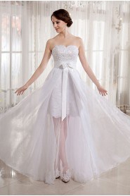 Tulle and Satin Sweetheart Floor Length A-line Dress