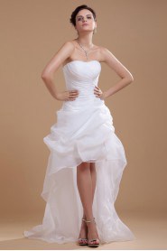 Organza and Satin Scoop Neckline A-line Dress