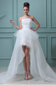 Taffeta Strapless Ball Gown with Embroidery