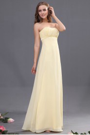 Chiffon Scoop Neckline Floor Length Empire Dress with 