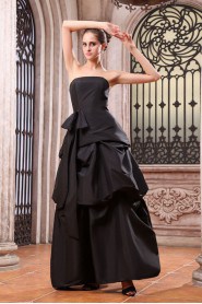 Taffeta Strapless Ankle-Length A-line Dress with Sash