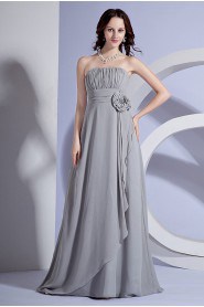 Chiffon Strapless A-line Dresss