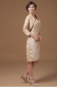 Satin Strapless Short Sheath Dress with Beaded and Jacket