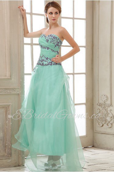 Chiffon Sweetheart Ankle-Length A-Line Dress