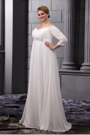 Chiffon Off-the-Shoulder Floor Length Plus Size Gown
