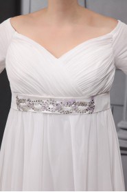 Chiffon Off-the-Shoulder Floor Length Plus Size Gown