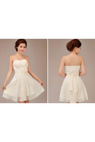 Chiffon Sweetheart Knee-Length A-Line Dress with Flowers