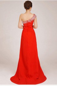 Chiffon  Sweep Train A-Line Dress with Sequins
