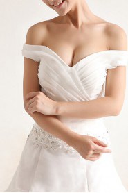 Organza Off-the-Shoulder Ball Gown with Sequins
