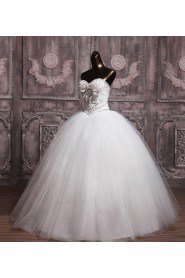 Organza Sweetheart Floor Length Ball Gown with Crystal
