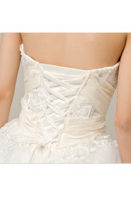 Organza Strapless Ball Gown with Beading