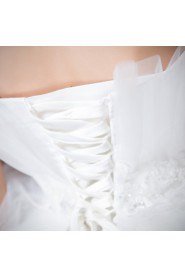 Net Strapless Floor Length Ball Gown with Sequins