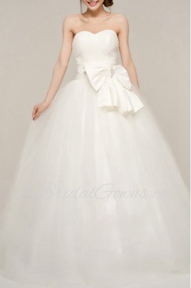 Organza Sweetheart Floor Length Ball Gown with Crystal