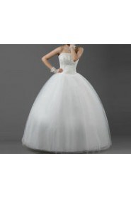 Organza Strapless Floor Length Ball Gown with Sequins