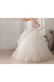 Tulle Strapless Floor Length Ball Gown with Sequins