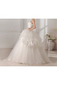 Tulle Strapless Floor Length Ball Gown with Sequins