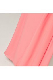 Chiffon One Shoulder Ankle-Length Empire Dress with Crystal