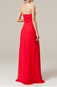Chiffon Halter Floor Length Empire Dress with Sequins