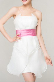 Organza Strapless Short Corset Dress