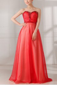 Satin Sweetheart Floor Length Ball Gown Dress with Crystal