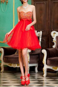 Satin Sweetheart Short Dress with Sequins