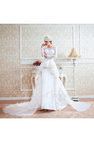 Satin,Tulle,Lace Scoop A-line Dress with Sequins