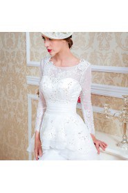 Satin,Tulle,Lace Scoop A-line Dress with Sequins
