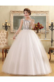 Lace and Tulle One-shoulder Ball Gown Dress with Beading