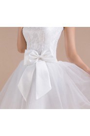 Tulle Strapless Sheath Dress with Bow