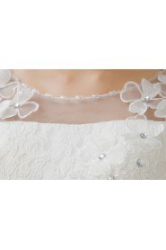 Tulle Scoop Sheath Dress with Handmade Flower